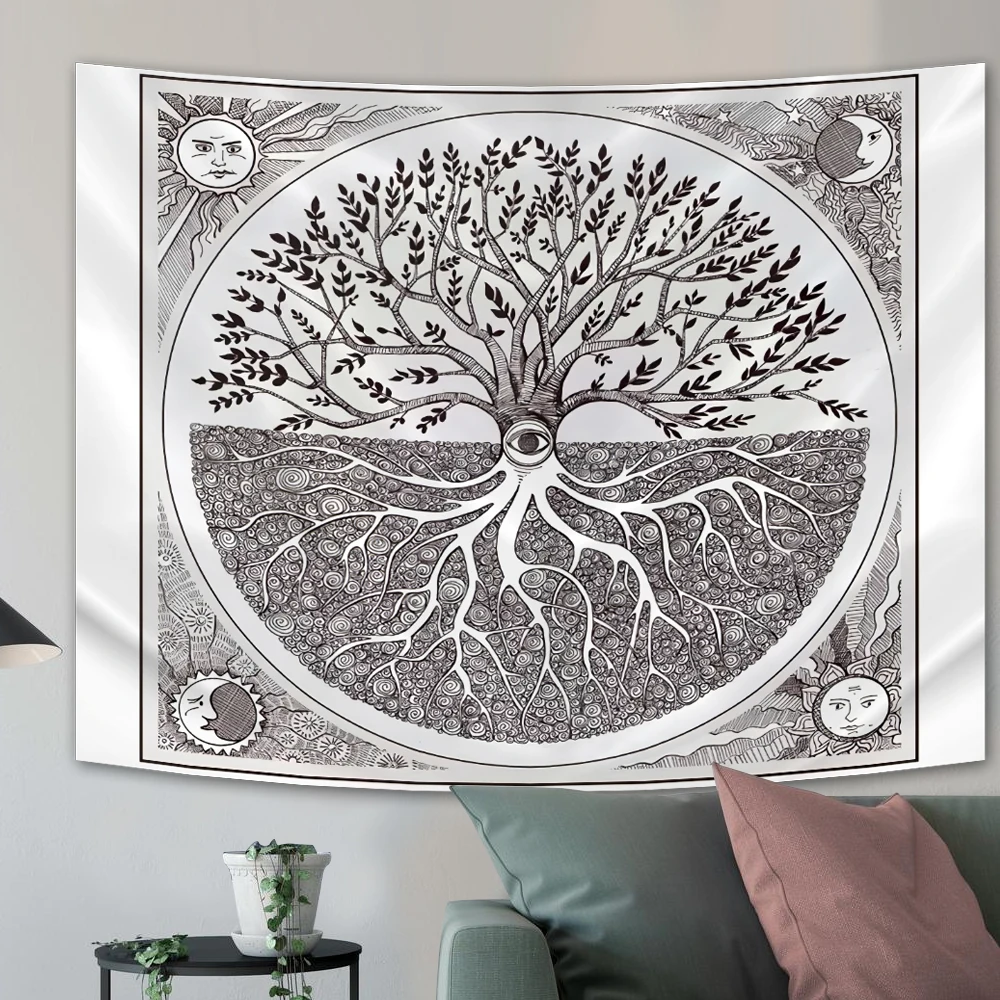 Гобелен с лесом натуральное дерево популярные эльфы настенная зеленая семейная