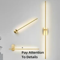 modern creative linear wall lamp gold minimalist living room bedroom hallway staircase wall sconce nordic all copper luminaires