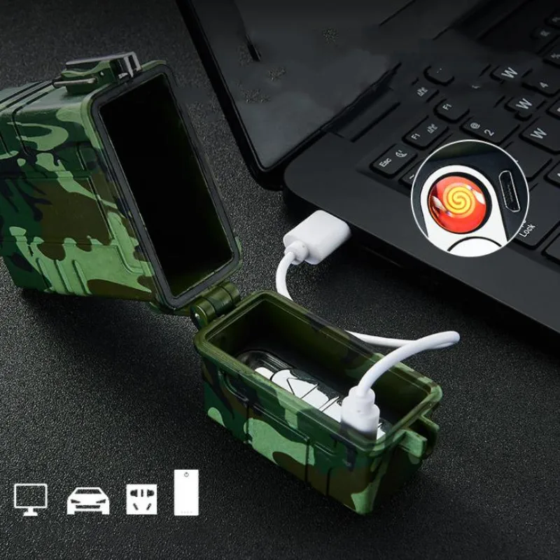 20 шт. чехол для сигарет электронная USB Зажигалка тонкой сигарета