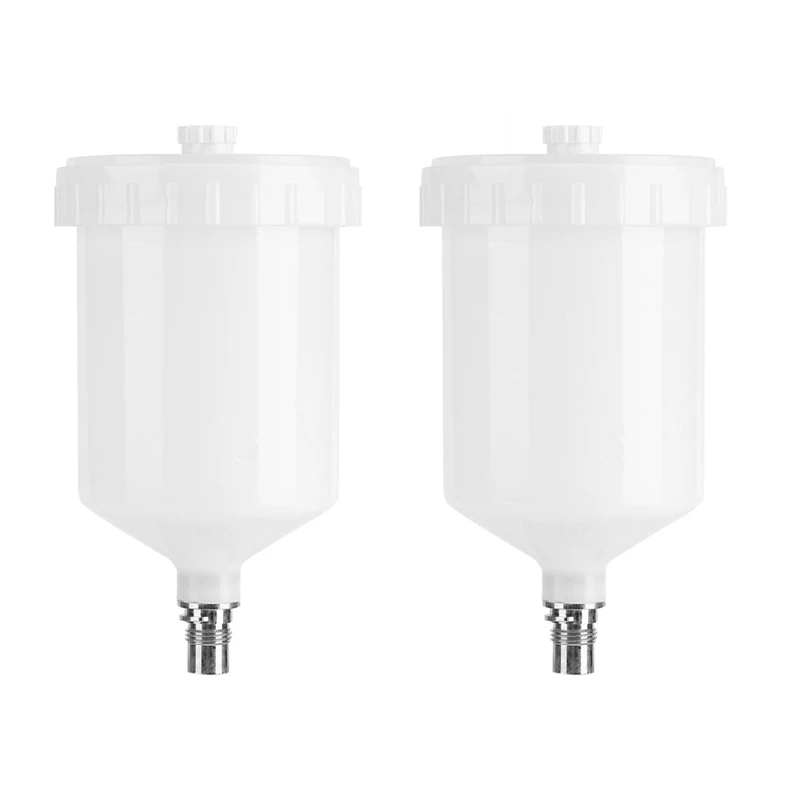 

2X 600Ml Plastic Hvlp Paint Cup Pot For Sata Jet Sprayer Connector