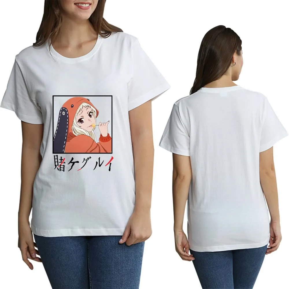 

Kakegurui Cosplay Tee Yomoduki Runa Cute Anime Japenese Streetwear Kawaii Oversized Crewneck Women Men Summer White Top T-shirt