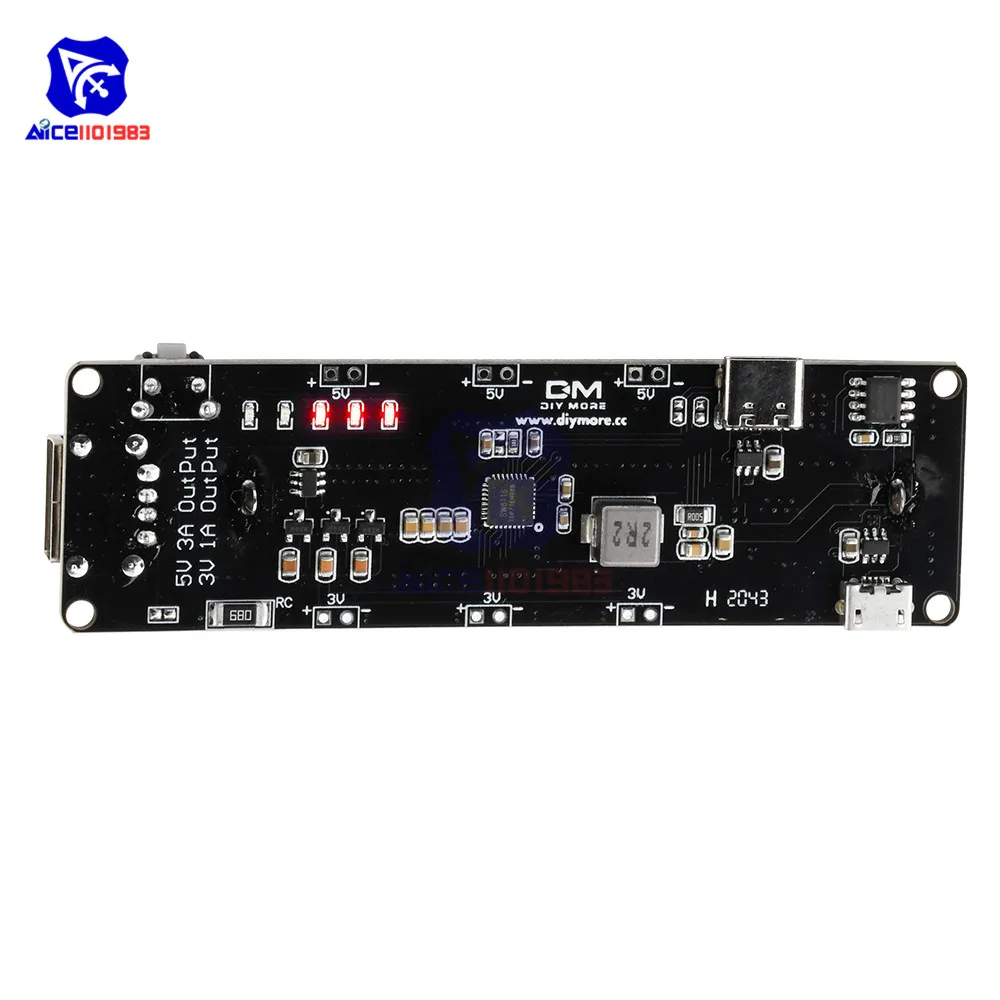 Плата заряда батареи diymore ESP32 ESP32S WeMos 18650 щит V3 Micro USB Type C для Arduino Raspberry Pi с