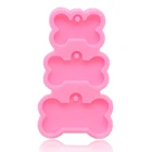 Брелок в форме собаки с тремя полостями, брелок в форме кости, эпоксидная смола, форма, очаровательные ювелирные изделия, подвески, силиконовая форма сделай сам, инструмент для литья украшений