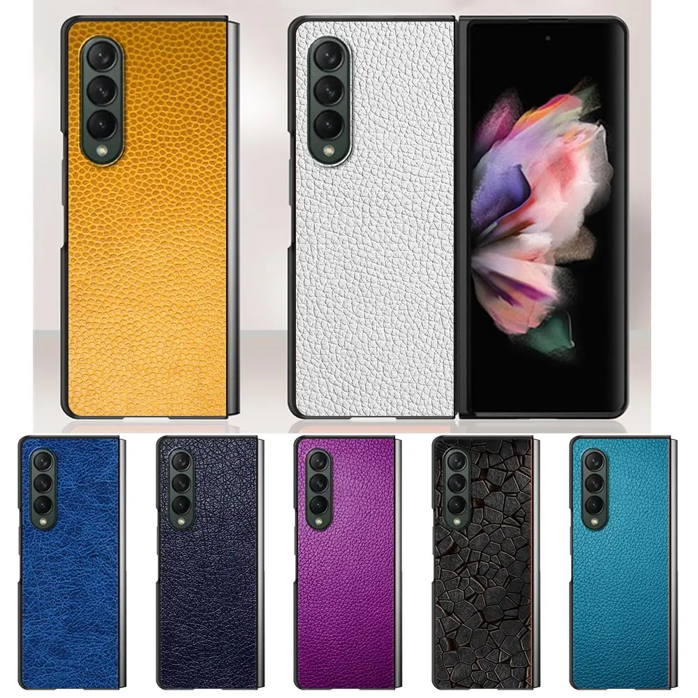 

Pattern Leather Case For Samsung Galaxy Z Fold3 5G Hard Plastic Slim Cover Ultra-thin anti-drop For Galaxy Z Fold 3 Phone Shell