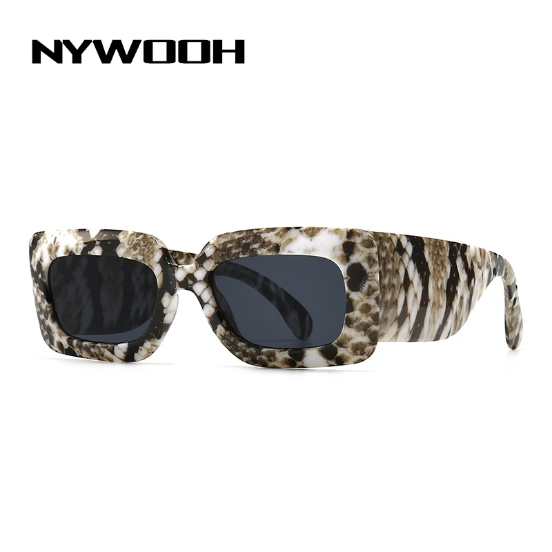 

Солнцезащитные очки NYWOOH унисекс, квадратные, с принтом змеи, широкие, в стиле ретро, UV400