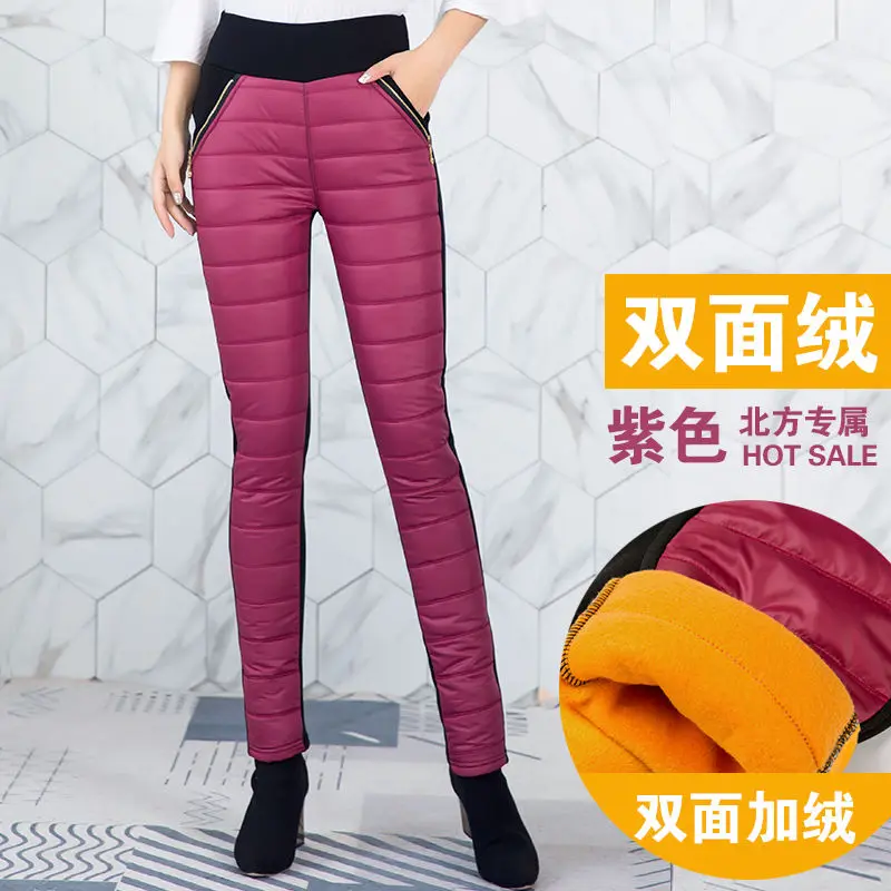 Red zipper Повседневные вельветовые Теплые штаны для мамы, базовые, размера плюс, узкие брюки,, большой размер, тянущиеся брюки, женские леггинсы для бега - Цвет: Red zipper