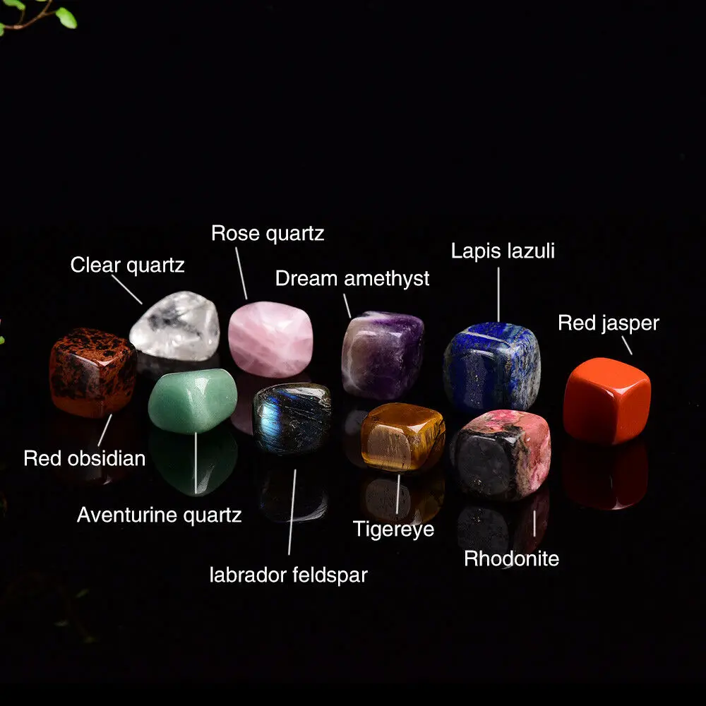 

1 Set Natural Crystal Stone 10 Colors Large Grain Unpolished Healthy Energy Treatment Gemstone Collection Gifts Home Decoration