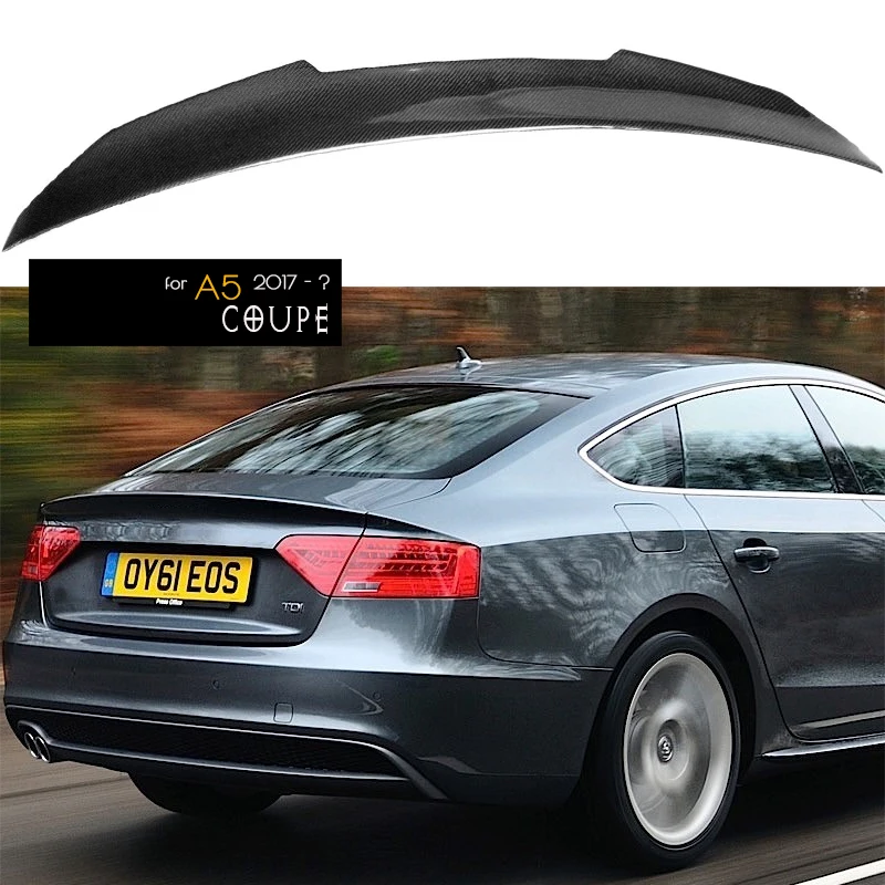 

Carbon Fiber Rear Lid Spoiler Boot Wing Perfect Fit for Audi A5 8W6 (2017 - ) 2-Door Coupe (Will Not Fit For Sportback)