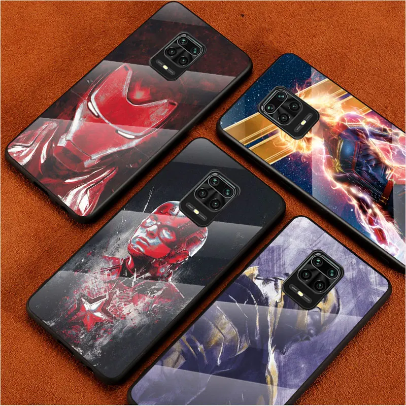 

Marvel Super Hero Avenger For Xiaomi Redmi Note 10 10S 9T 9S 9 8T 8 7 Phone Case Tempered Glass Hot New Shell Luxury Cove