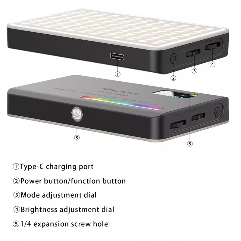 Лампа заполняющая Ulanzi VL120 RGB компактная портативная полноцветная с регулируемой