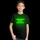 Летняя Детская Серебристая футболка с принтом не жалко для мальчиков и девочек забавные детские светящиеся в темноте футболки Детская светящаяся футболка с буквами