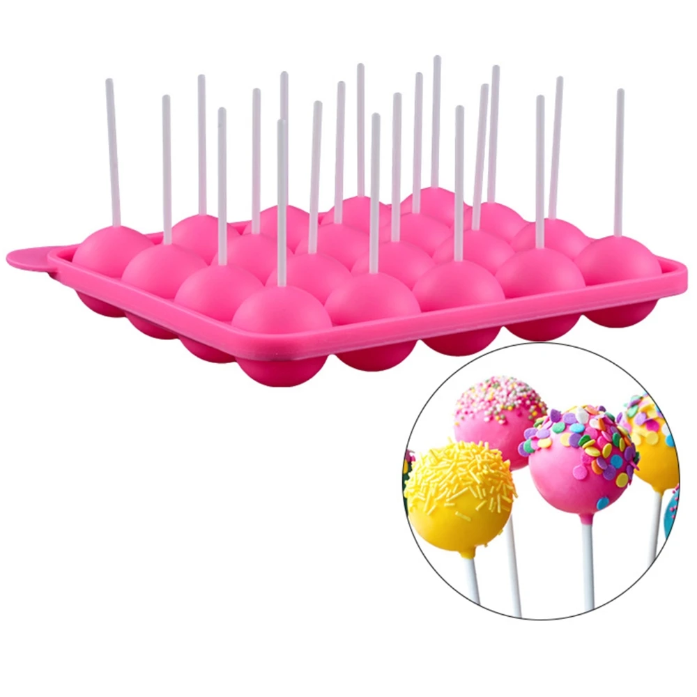 

1PC 12/20 Holes Chocolate Ball Cupcake Cookie Candy Maker DIY Baking Tool Silicone Pop Lollipop Mold Stick Tray Cake Mould P149