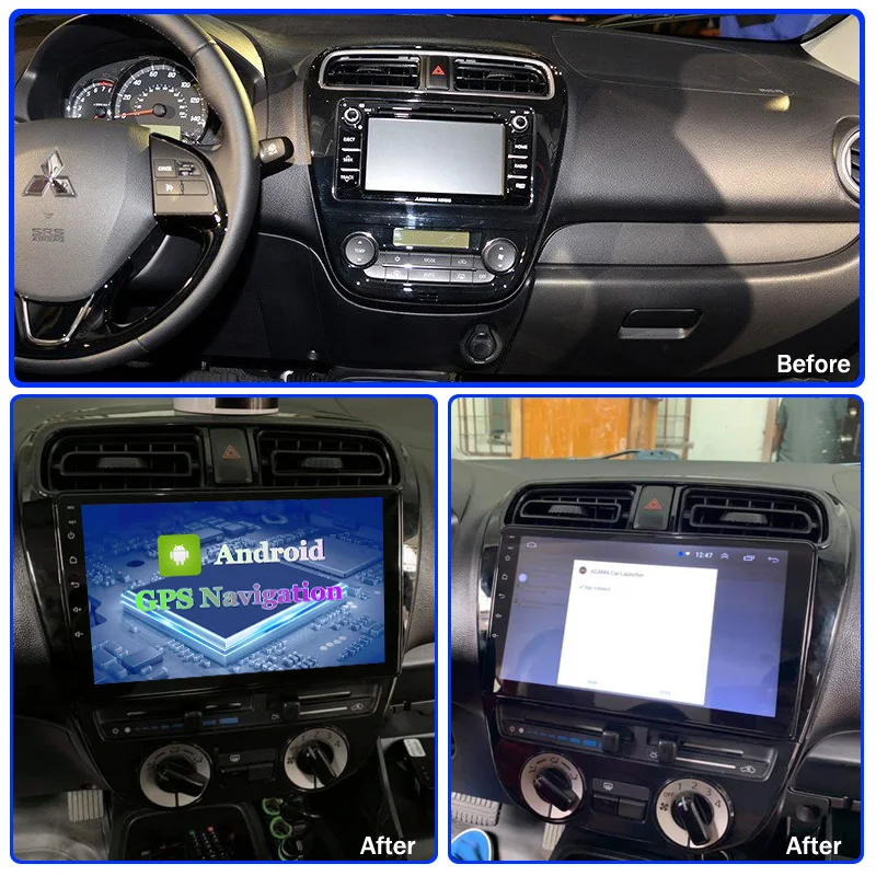 Автомобильный Dvd-проигрыватель IPS 6G + 128G 9 дюймов Android 10 Gps для Mitsubishi Mirage Attrage 2012-2018