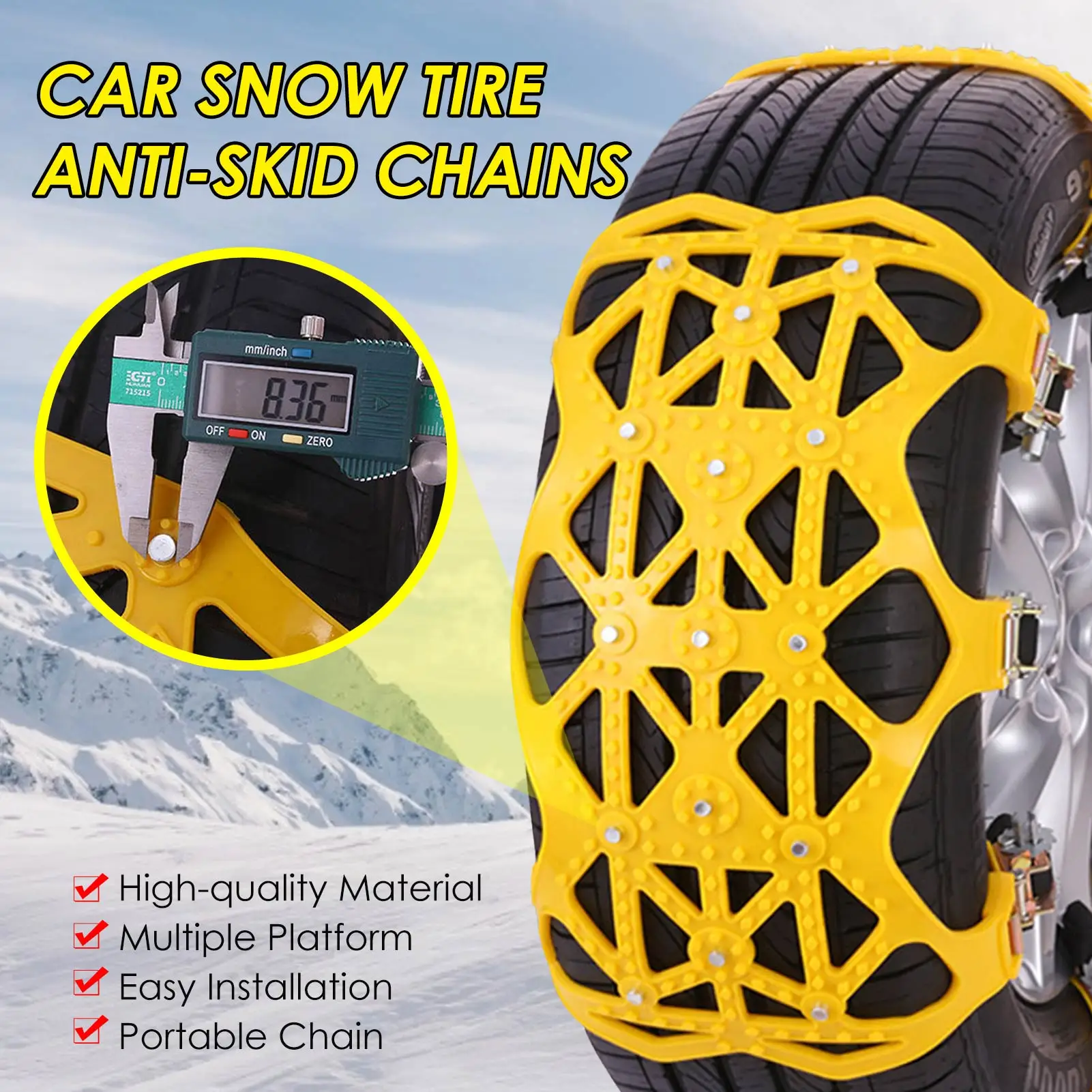 Цепь для автомобильных шин противоскользящая цепь с двойной регулировкой