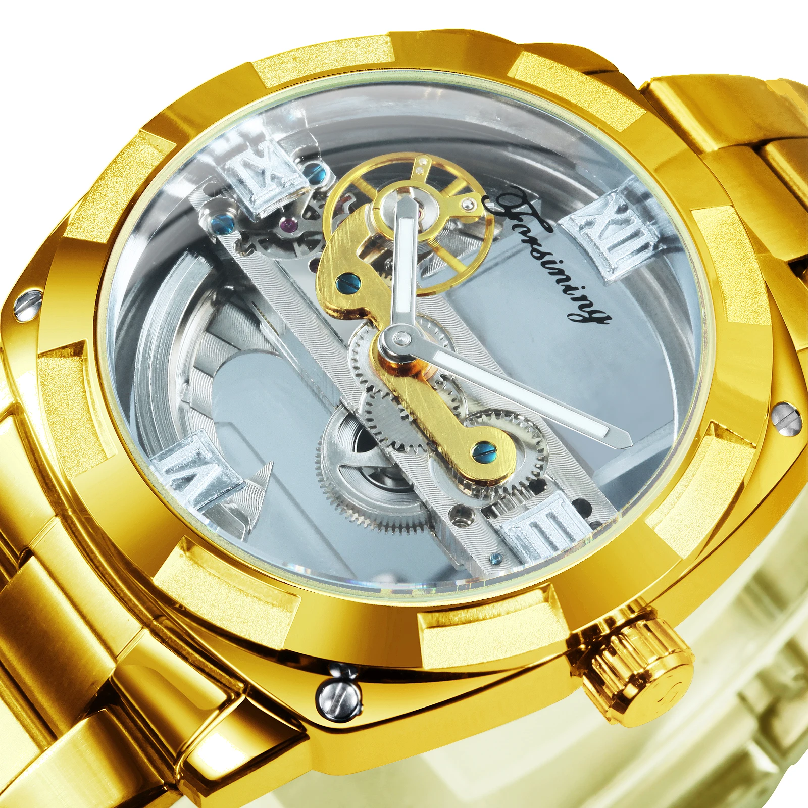 Часы наручные Forsining Мужские механические брендовые Роскошные автоматические