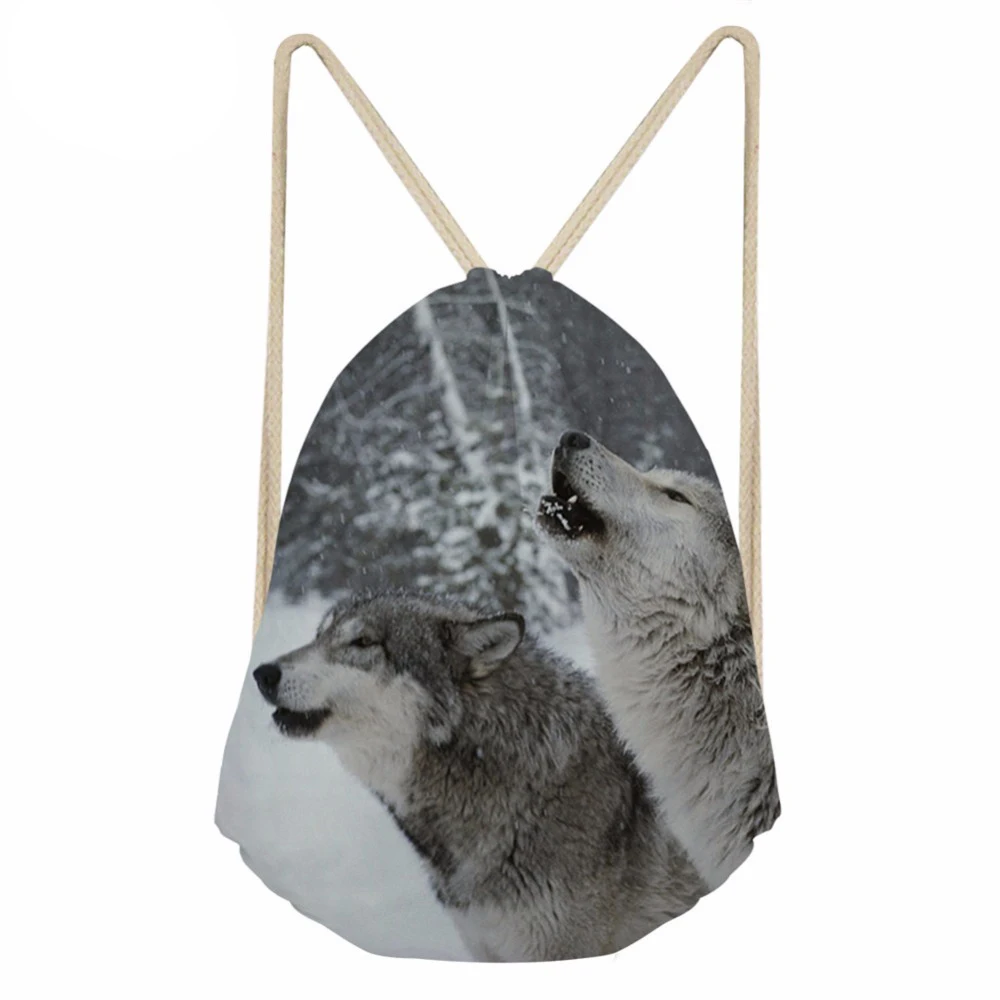 Женская маленькая школьная сумка с принтом волка хаски | Багаж и сумки