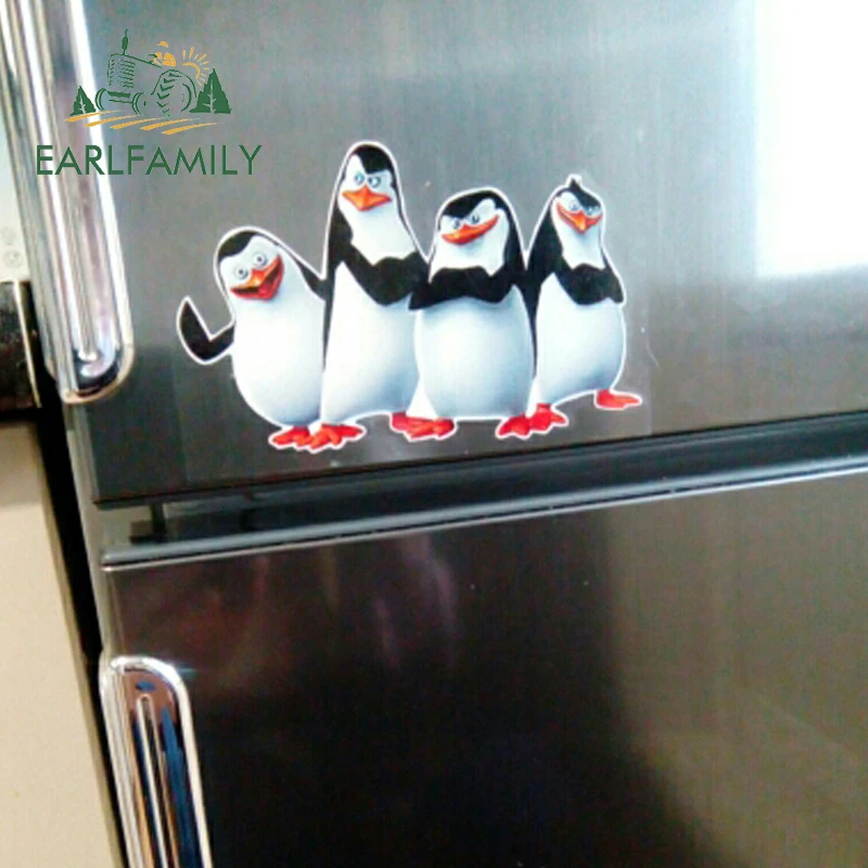 EARLFAMILY 13 см x 8 2 Мадагаскар Пингвины самоклеящаяся наклейка в стиле JDM