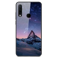 for lenovo z6 lite phone case tempered glass case back cover with black silicone bumper star sky pattern