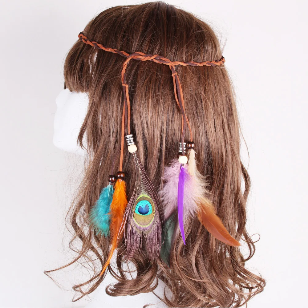 

Женский головной убор в богемном стиле, аксессуары для волос ручной работы в стиле хиппи, 56