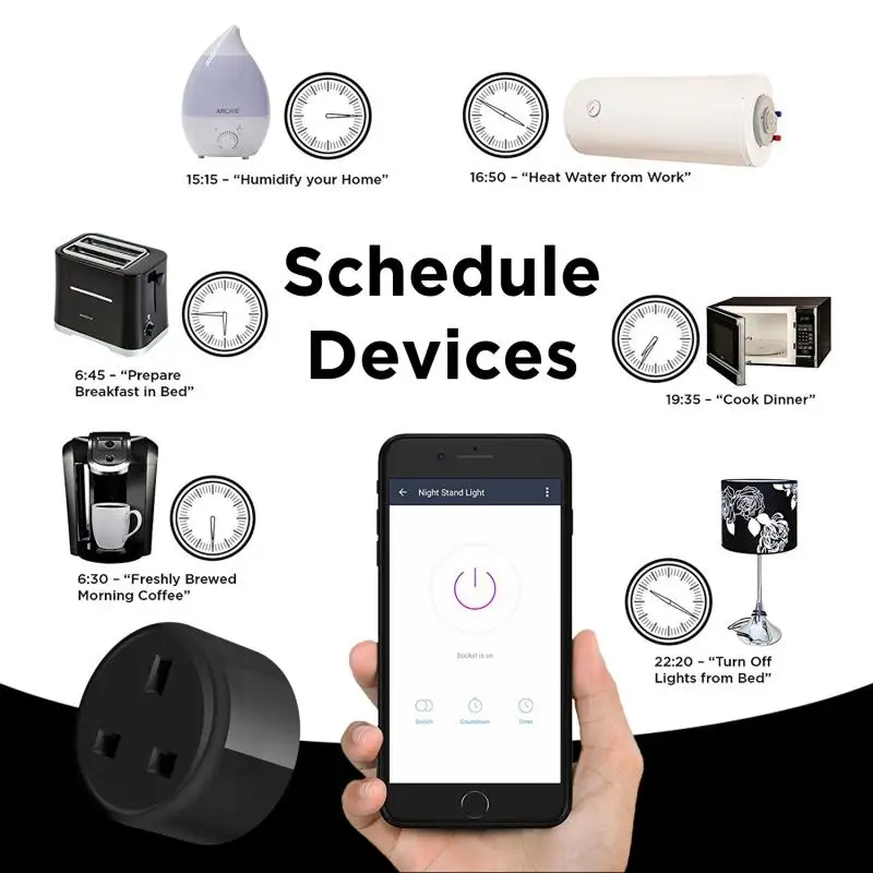 

10A Wireless WIFI Smart Socket UK Plug Timing Power Socket APP TUYA/Smart Life Remote Voice Control Alexa Google Home Assistant