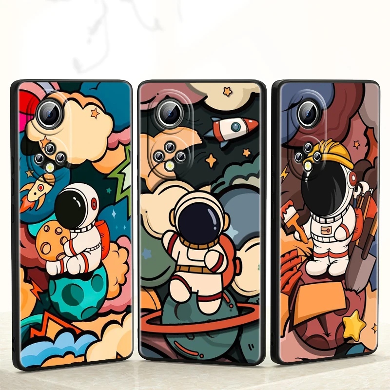 

Star Astronaut C Cute for Honor 60 50 30 20 Pro Plus 5G Funda Coque Capa Magic3 Play5 5T Luxury Soft Black Phone Case