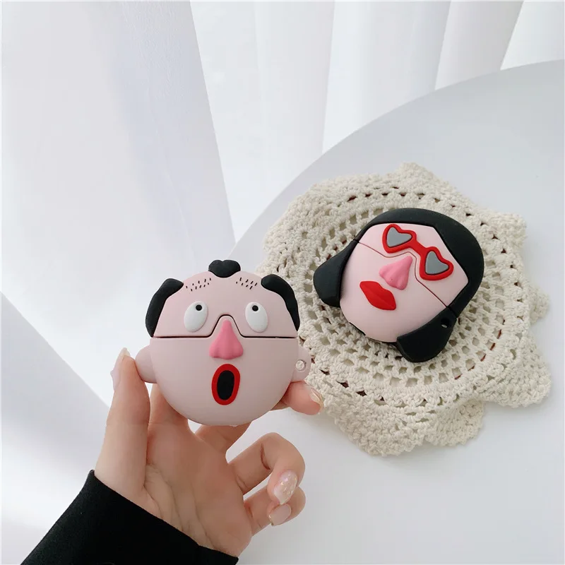 

For Airpods 1/2 Case,Funny Boy And Girl Case For Airpods Case Soft Silicone Earphone Headphone Cover For Airpods Pro Case