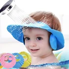 Шапки для душа для малышей, шапка для мытья волос, детская шапка с козырьком для ванны, регулируемый экран, водонепроницаемая шапка для защиты глаз, детские шапки для младенцев