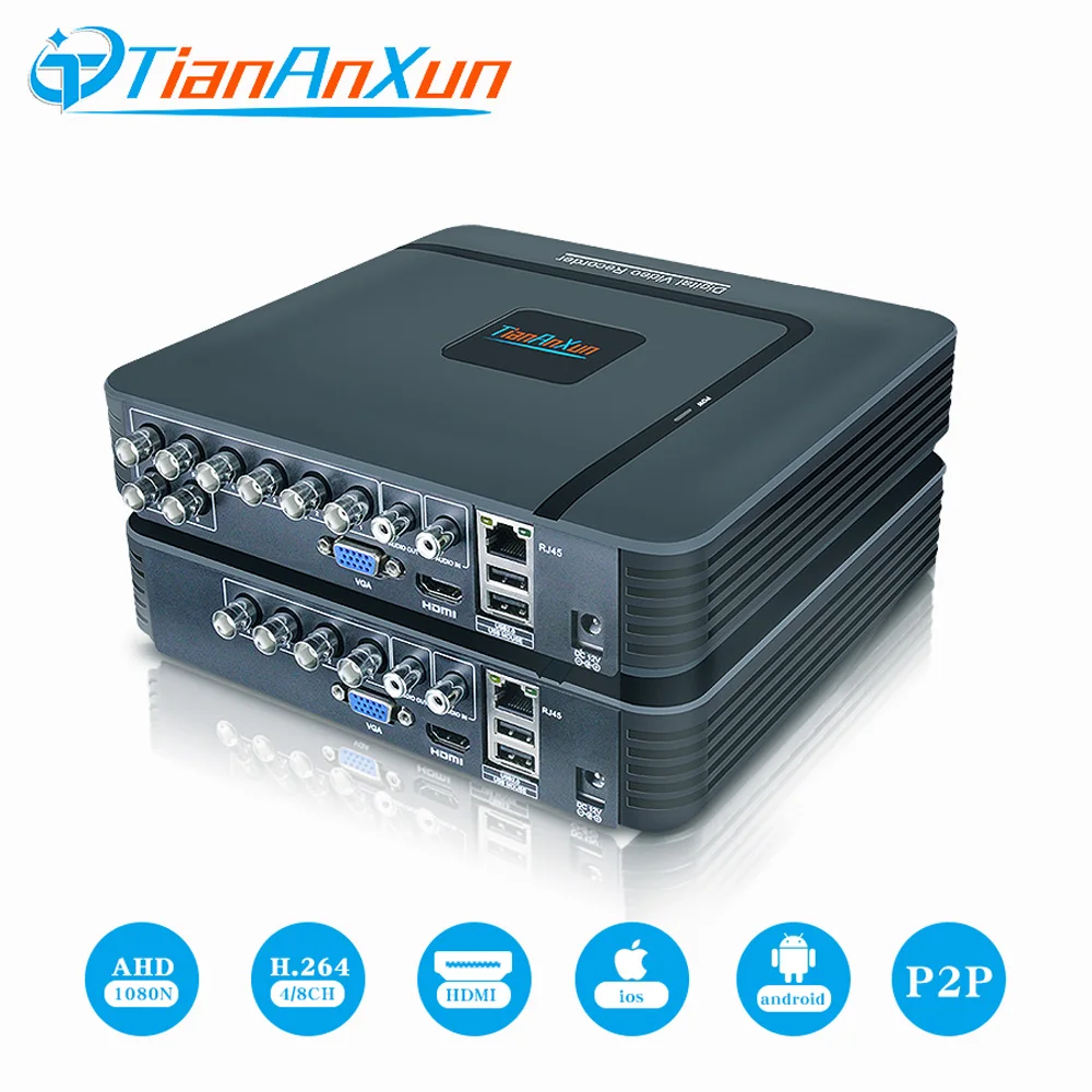 Tiananxun H.264 ahd DVR 8ch видеорегистратор системы видеонаблюдения 4Ch CCTV охранная система