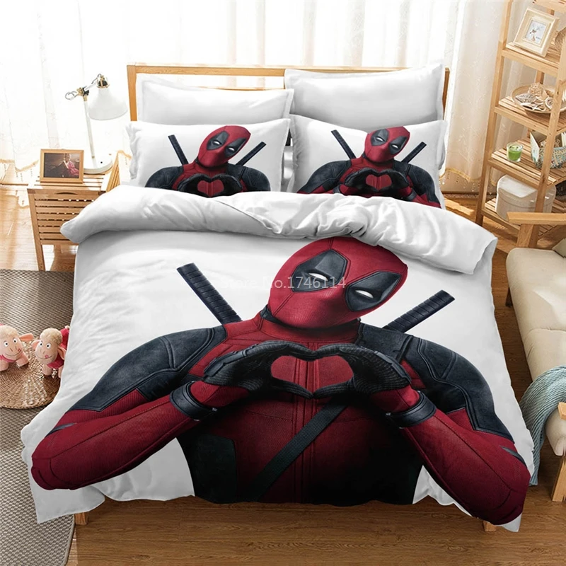 

Cartoon Deadpool 3D Printing Duvet Cover Set Twin Full Queen King Size Bedding Set Soft Comfortable Bedclothes Home Textile