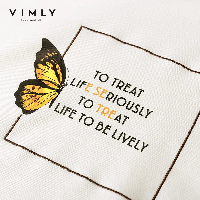 Женская толстовка Vimly модная свободная с буквенным принтом и круглым вырезом