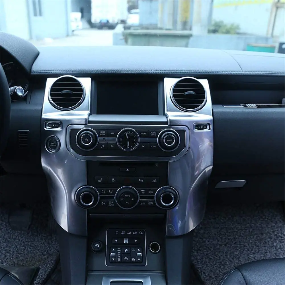 

For Land Rover Discovery 4 2010-2016(LHD) Center Console Air Conditioning Outlet Cover Trim Sticker Silver ABS Plastic Chrome