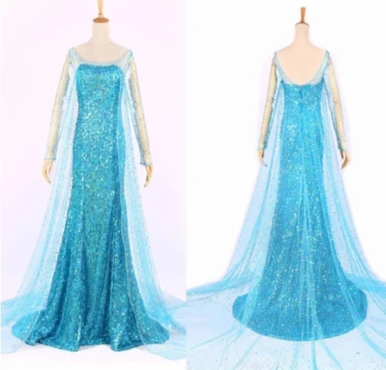 Elsa Queen Princess Adult Women Cocktail Party Dress Costume