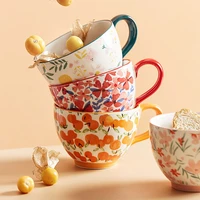 creativity ceramic tea mugs 500 ml travel coffee mug cute flower cup man water cup girls boys friends gifts drinkware