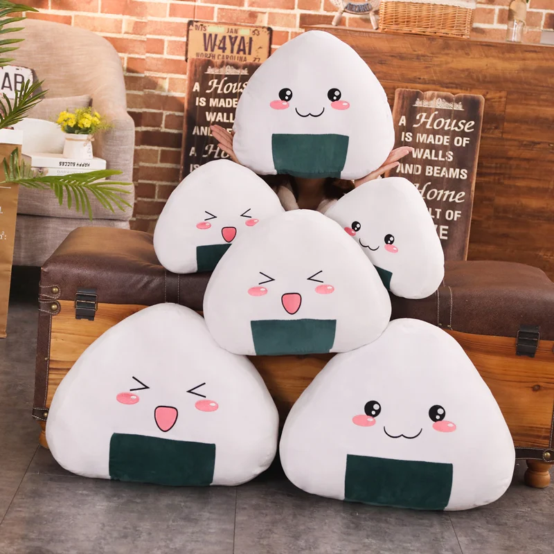 

New Japanese Sushi Rice Pillow Cushion Creative Stuffed Plush Toy For Kid Girl Balls Doll The Second Element Dumpling Doll Gift