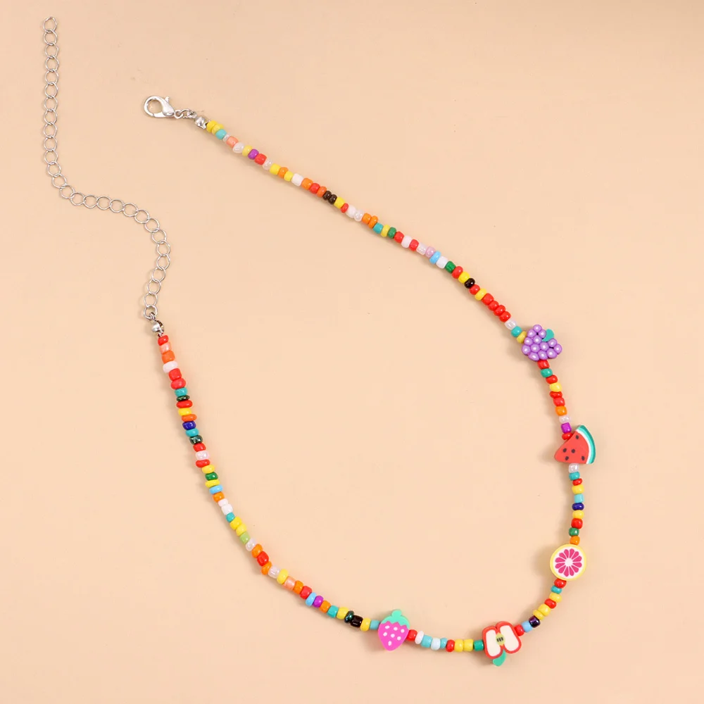 Модные разноцветные бусины ручной работы ожерелья с фруктами модное этническое