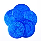 Пластины для штамповки ногтей, круглые, с цветком, из нержавеющей стали, трафареты изображений, 1 шт.