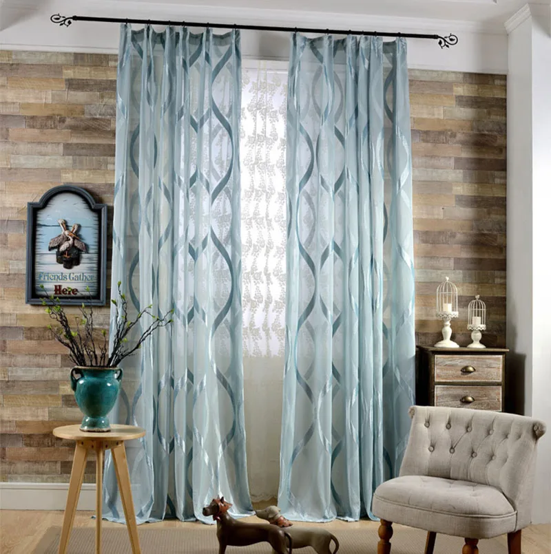 Жаккардовые шторы белая прозрачная вуаль для окон Современная гостиная спальня