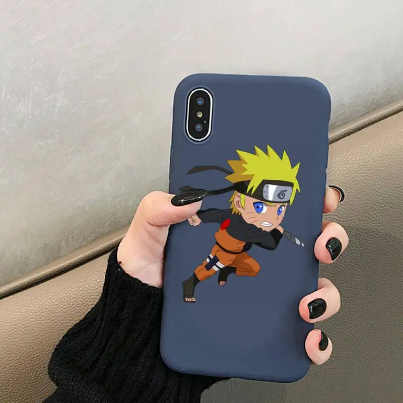 

Kakashi Sasuke Phone Case for iPhone 12 mini 11 Pro XS MAX X XR 7 8 6 Plus Candy Color blue Soft Silicone Cover