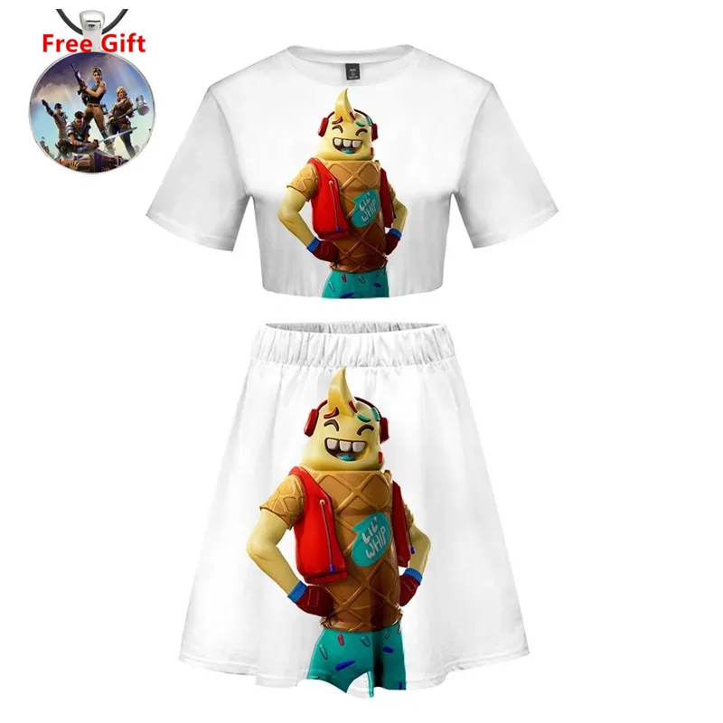 Игра битва Royale Lil whip футболки Drees The Ace Косплей Костюм 3D принт короткая юбка костюм