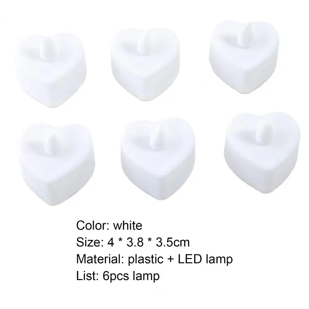 

55% Dropshipping!!6Pcs/Set Candle Light Wide Application Visual Effect Plastic Eye-catching Easy to Carry Tea Candle Light for P