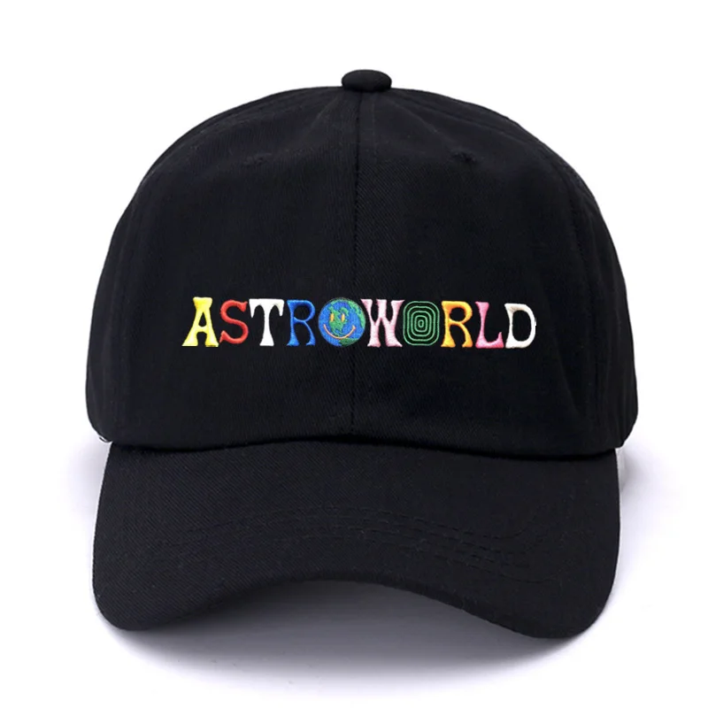 Высокое качество Трэвиса Скотта Astroworld бейсболка из хлопка Бейсбол Кепки для Для мужчин Для женщин в стиле хип-хоп шляпа папы костяная Гаррос Snapbacks - Цвет: Черный