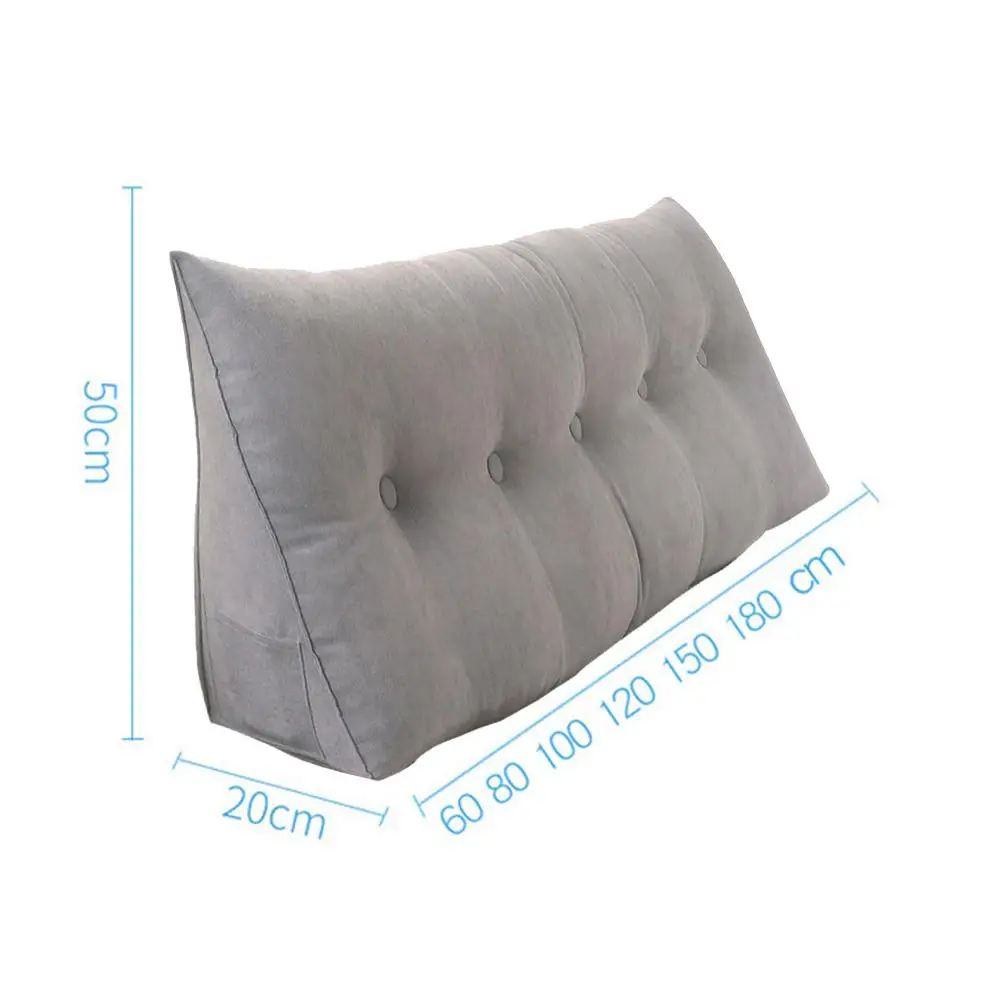 

European Removable Bedside Velet Cushion Triangular Bed Backrest Pillow for Couple Soft Large Waist Sofa Cushion