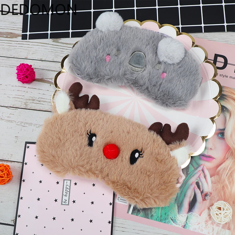 Симпатичная плюшевая маска для сна детей мультяшная путешествий и отдыха