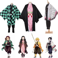 anime demon slayer cosplay costume kamado tanjirou nezuko kimetsu no yaiba kochou shinobu women kimono set halloween uniform men