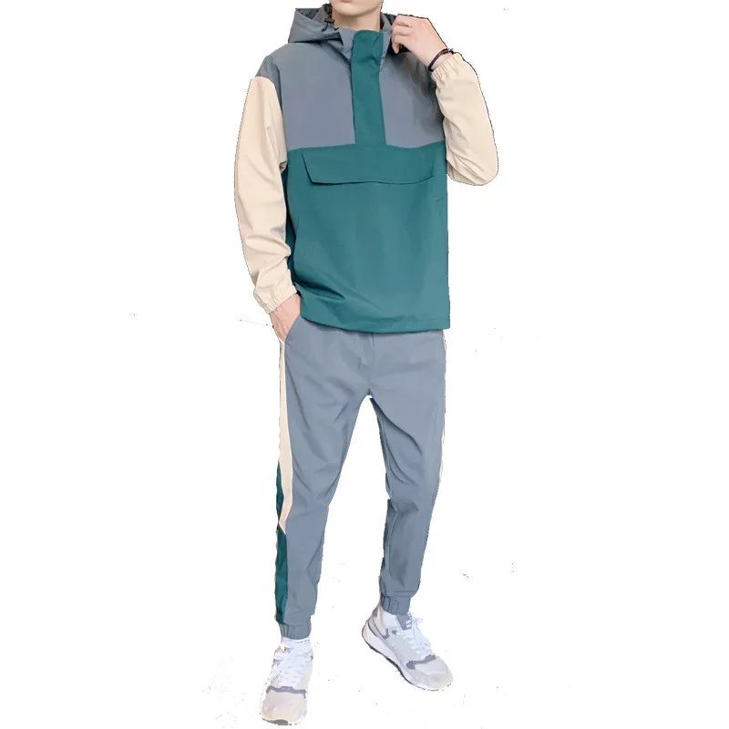 

MRMT 2021 Brand Fall New Men's Jackets Suit Two-piece Fashion Leisure Overcoat for Male with Splice Jacket and Pants Clothing