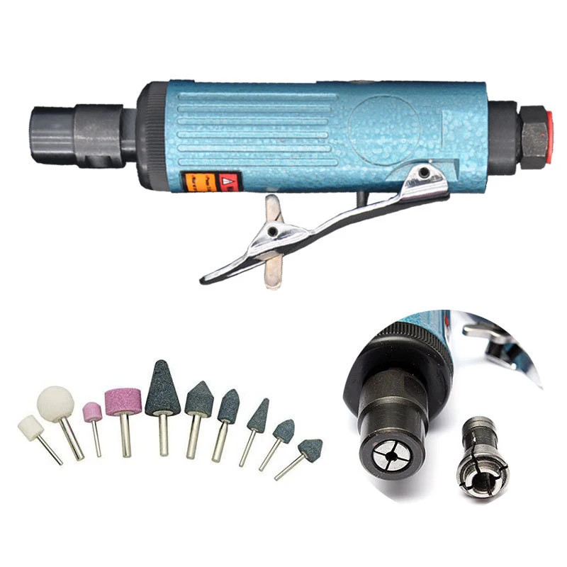 

15Pcs/Set Air Die Grinder with 1/4 inch Collets Air Compressor Tool Air Straight Grinder and Air Angle Grinder