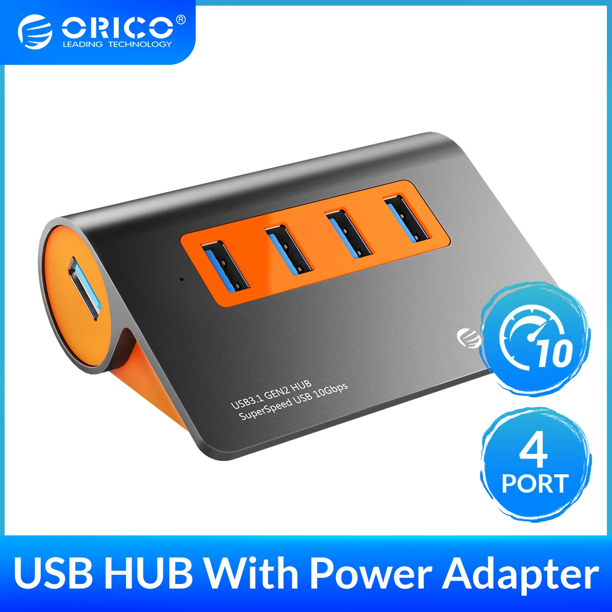 

ORICO USB 3.1 Gen2 HUB Aluminum USB HUB PC Splitter 10Gbps Super Speed With 12V Power Adapter for Lenovo Computer Accessories