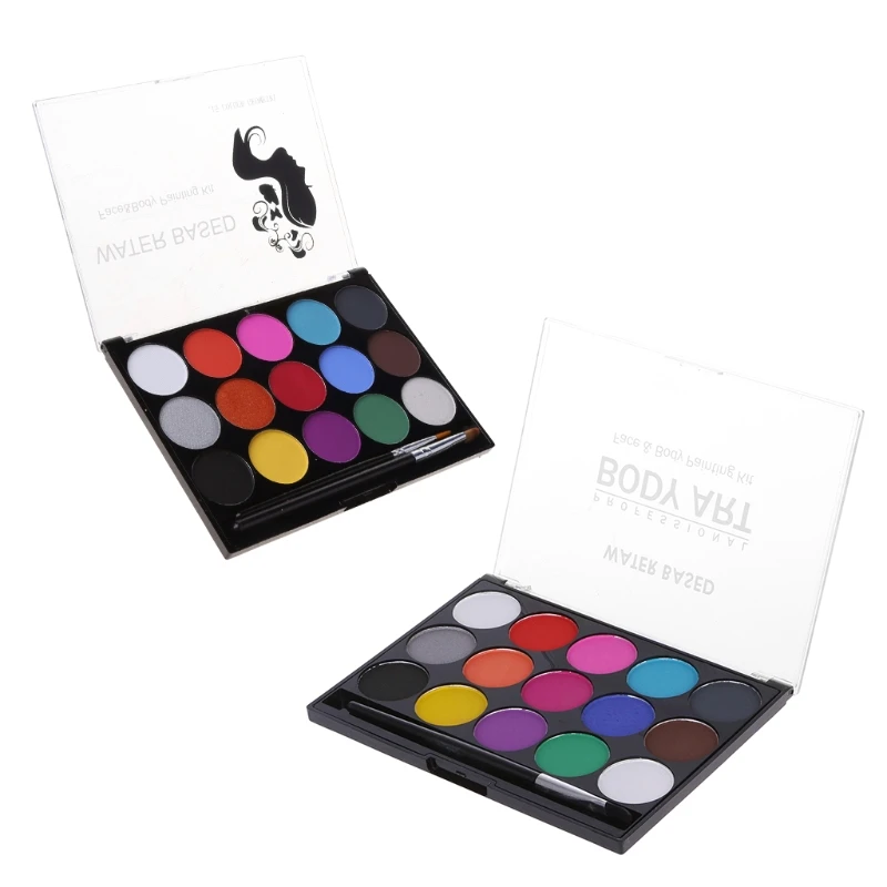 

15 Colors Body Paint Makeup Facial Painting Water Ink Oil Graffiti With Brush
