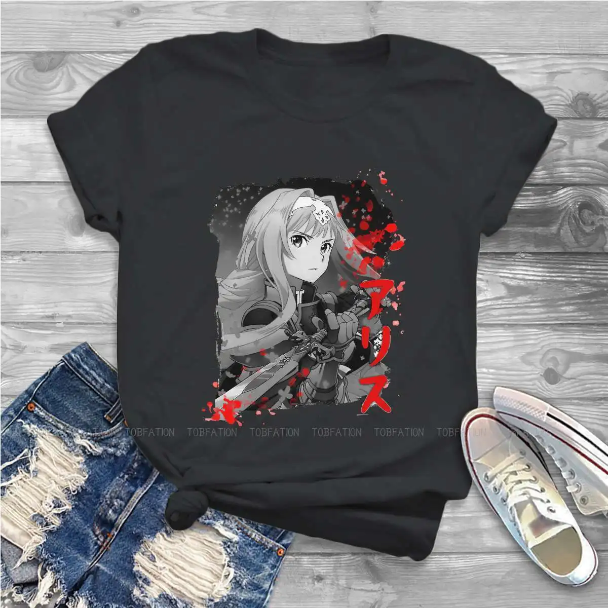 

Alice Zuberg Essential Female Shirts Sword Art Online Loose Vintage Women Clothing Harajuku Casual Feminine Blusas