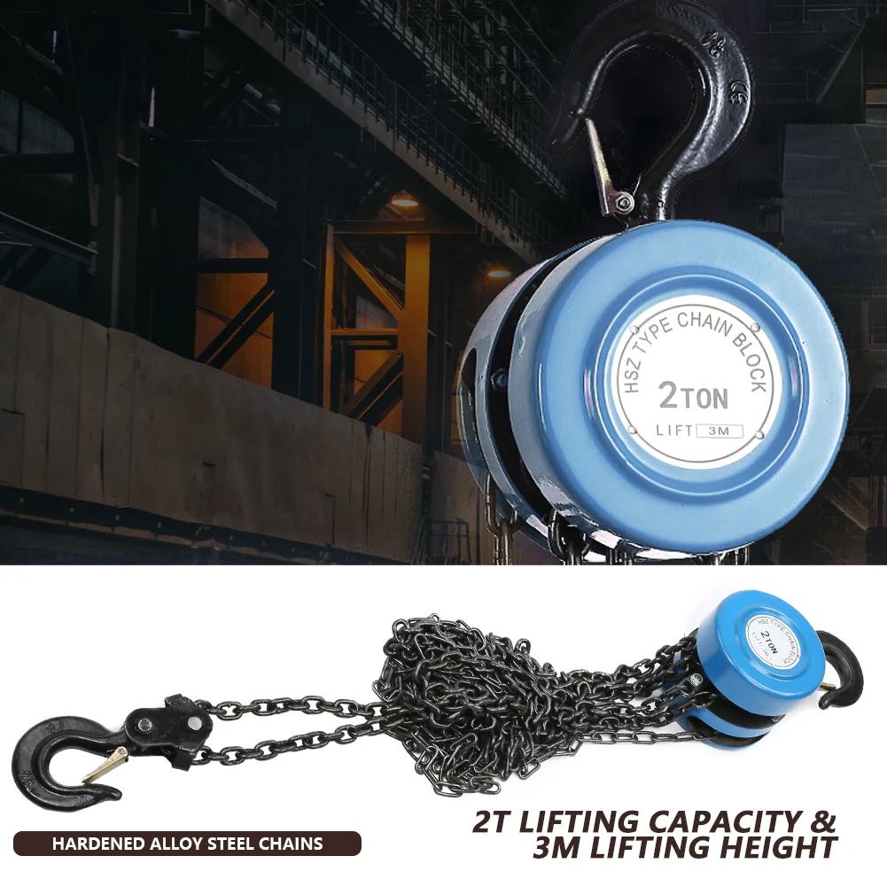 2T съемник для цепи блок осень цепной тали ручной инструмент подъемная цепь с крюк